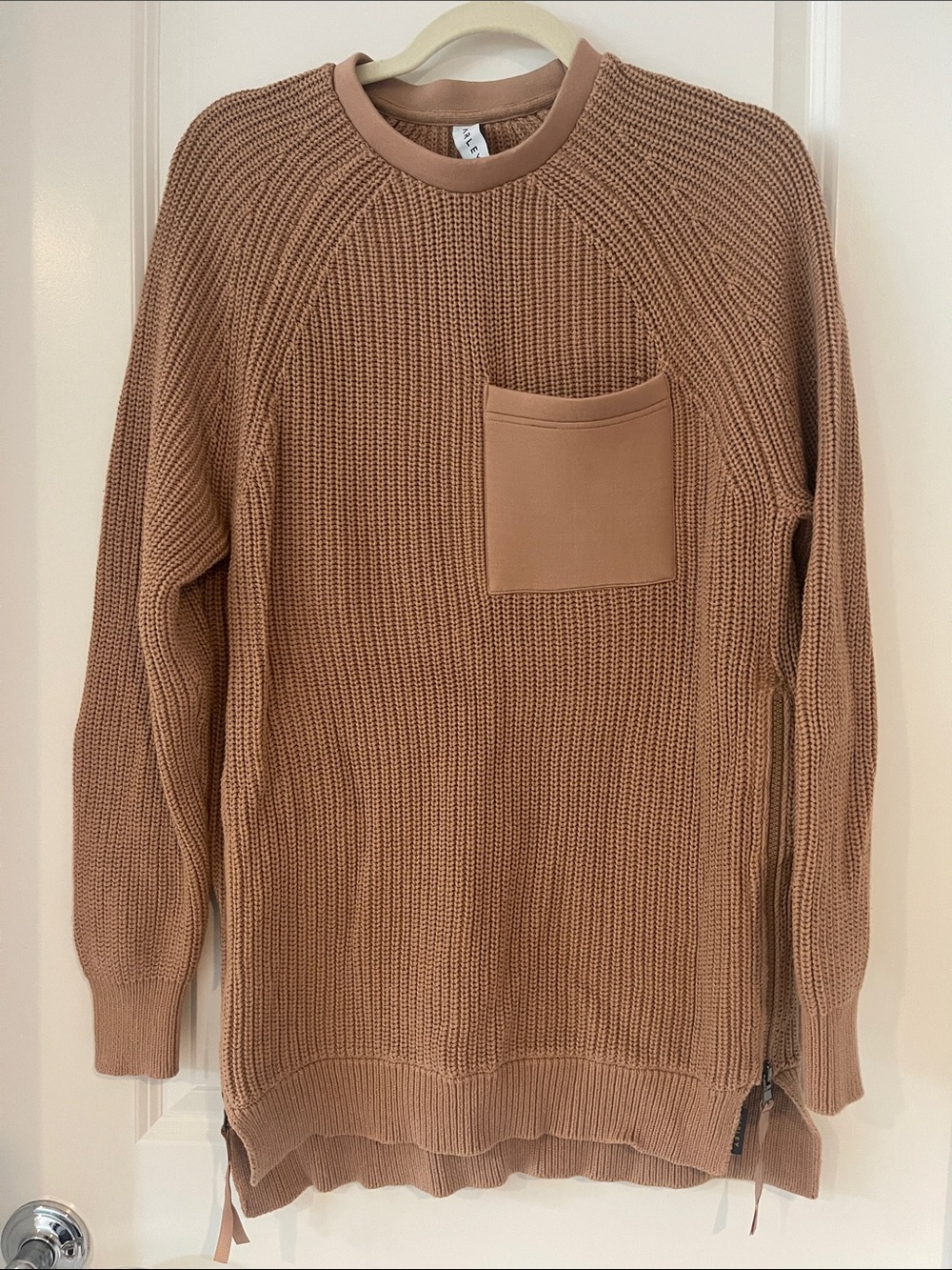 Varley Women’s Knit Pullover Sweater with Chest Pocket - Brown